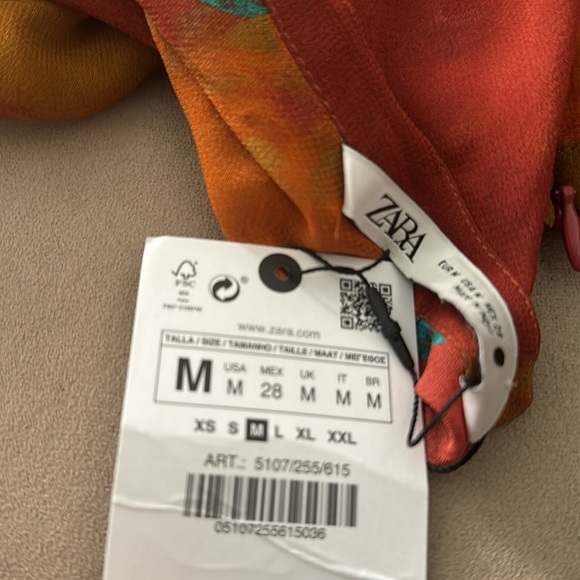 Zara Orange Rust Pareo Wrap Pants Medium - Picture 4 of 4